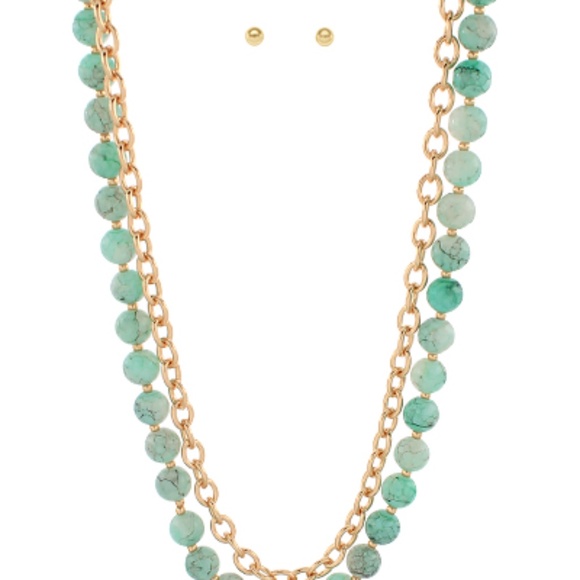 2 Layered Agate Ball Beaded Necklace - Picture 5 of 5